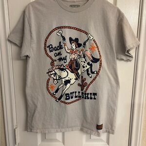 Steven Rhodes Back On My Bullshit T-Shirt Funny Graphic Cowgirl Size Medium